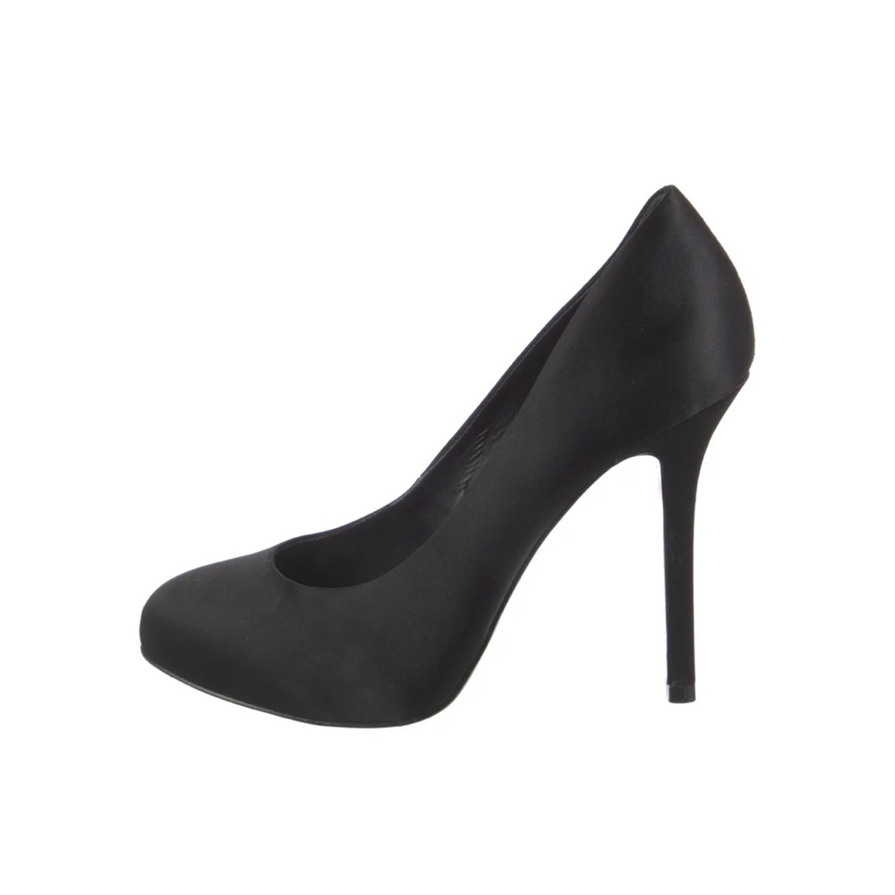 Tory Burch Jenna Satin Heels Pumps Womens 8.5 Black Hidden Platform